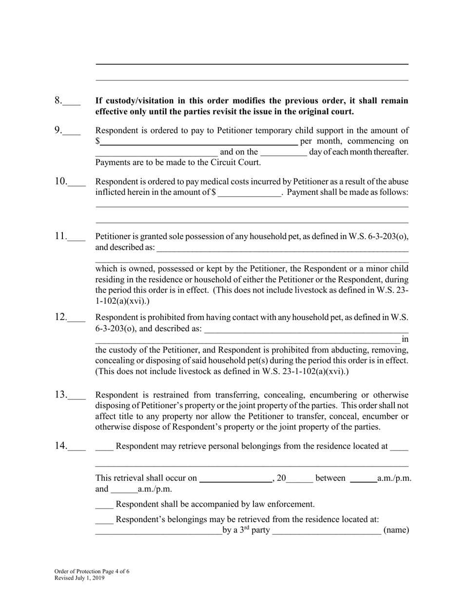 Order of Protection - Wyoming, Page 4