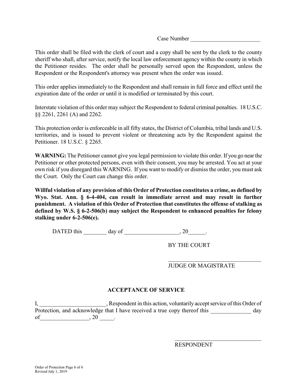 Order of Protection - Wyoming, Page 6
