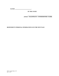 Order to Appear (Notice of Petition for Sexual Assault Protection Order) - Wyoming, Page 2