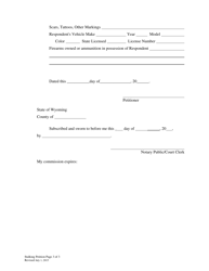 Petition for Stalking Protection Order - Wyoming, Page 3