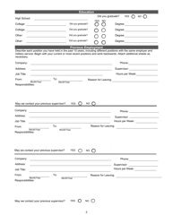 At-Will Employment Application - Wyoming, Page 2