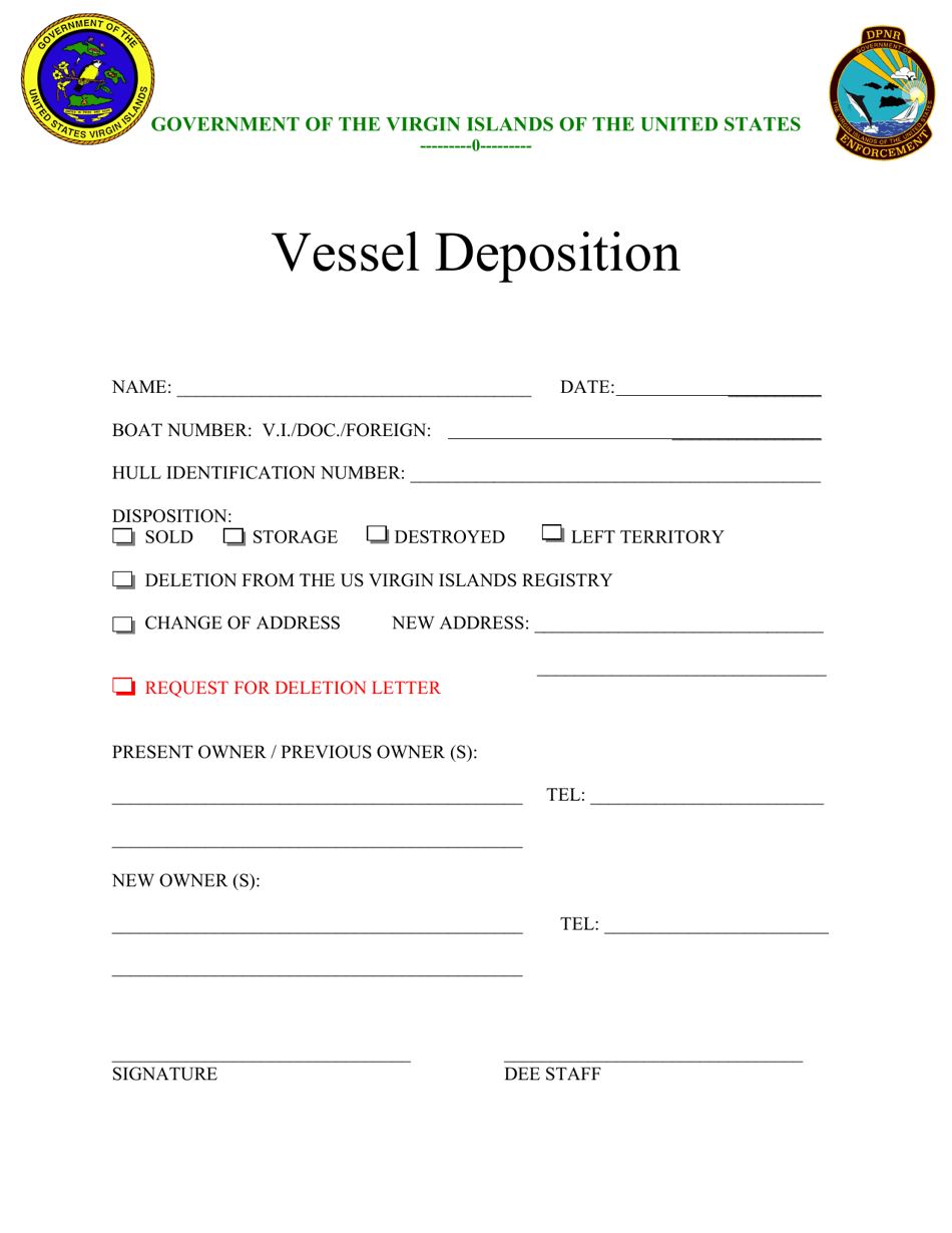 Vessel Deposition - Virgin Islands, Page 1