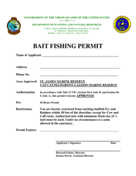 &quot;Bait Fishing Permit&quot; - Virgin Islands