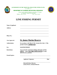 &quot;Line Fishing Permit&quot; - Virgin Islands