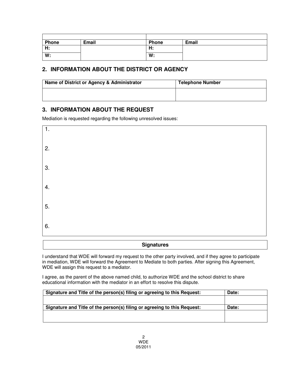 Request for Mediation - Wyoming, Page 2