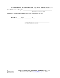 Order Granting Change of Name for Minor Child - Wyoming, Page 2