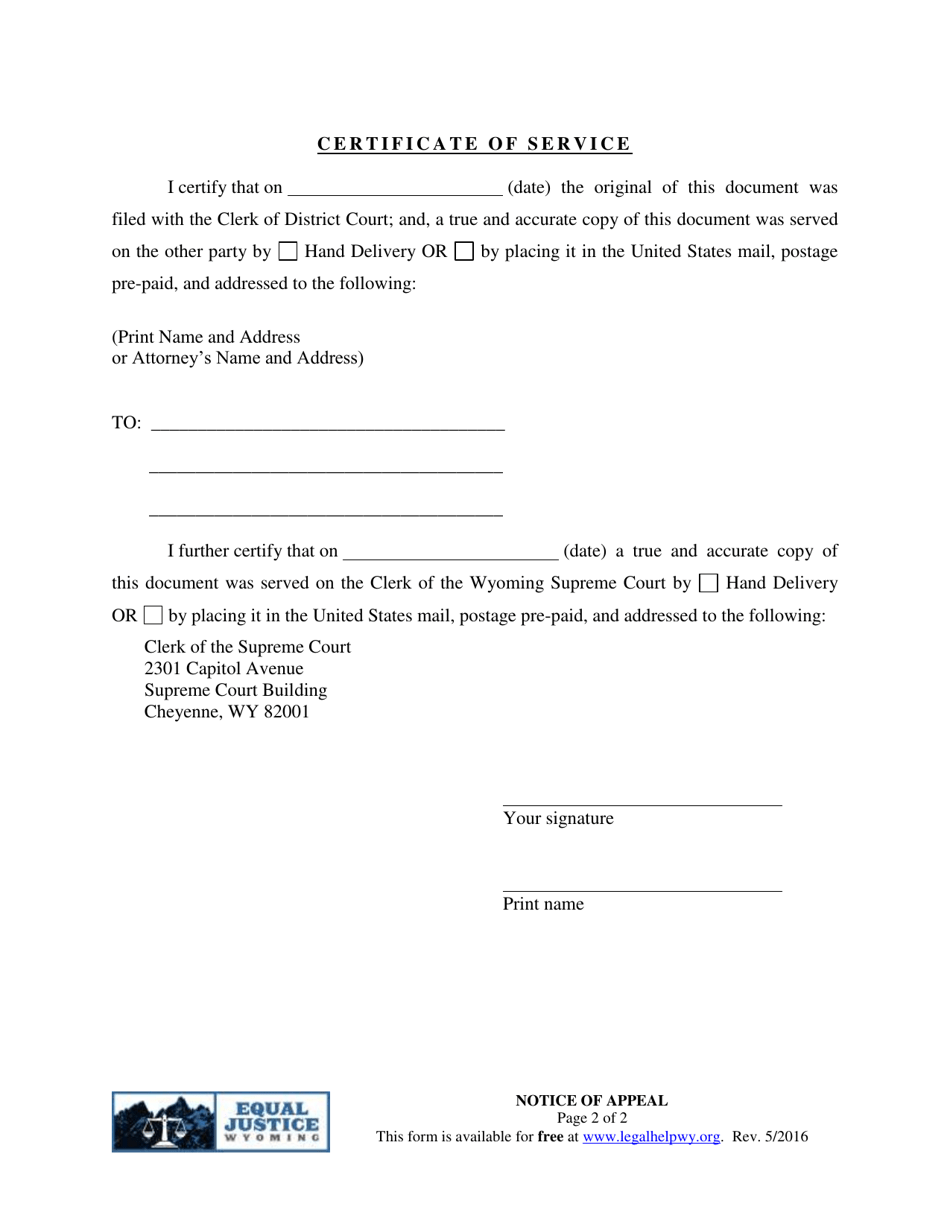 Notice of Appeal - Wyoming, Page 2