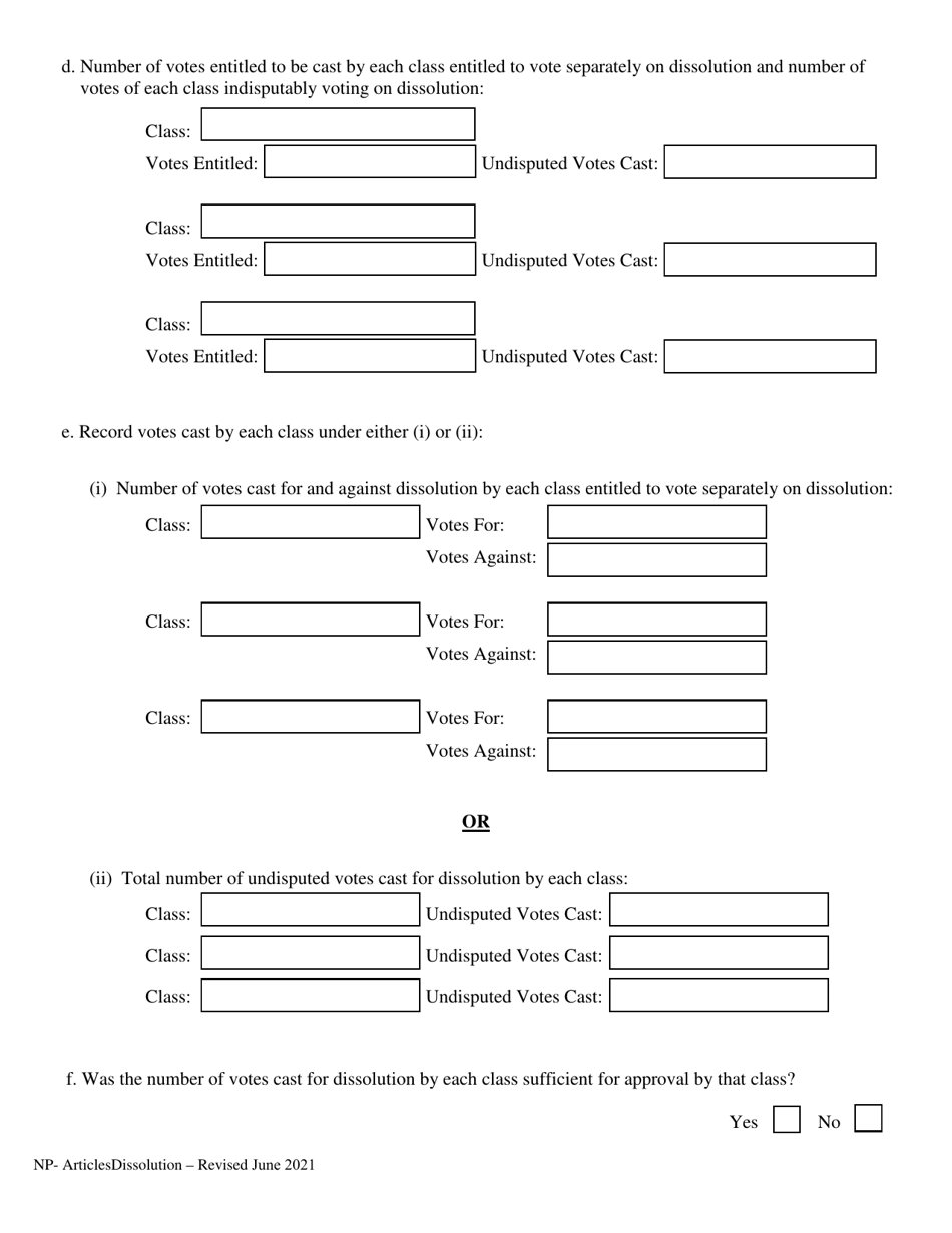 Nonprofit Corporation Articles of Dissolution - Wyoming, Page 2
