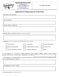 Application for Registration of Trade Name - Wyoming, Page 2