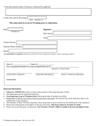 Application for Registration of Trade Name - Wyoming, Page 3