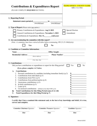 Statement of Contributions and Expenditures - Candidate and Candidate&#039;s Campaign Committee - Wyoming, Page 2