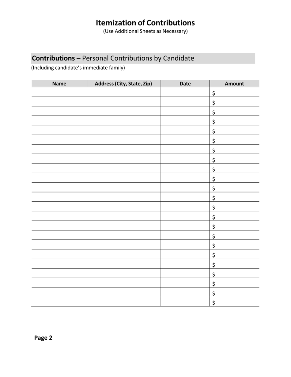 Statement of Contributions and Expenditures - Candidate and Candidates Campaign Committee - Wyoming, Page 3