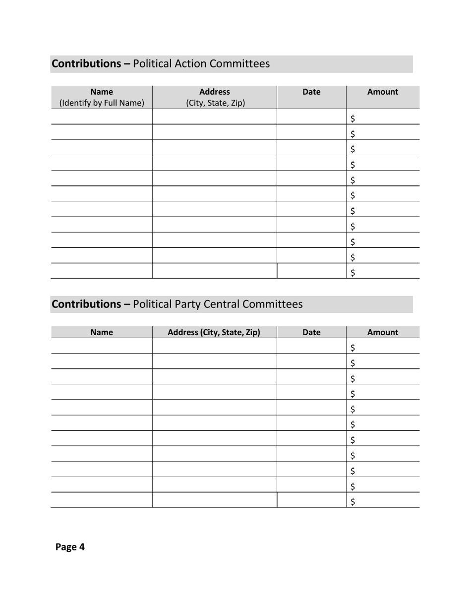 Statement of Contributions and Expenditures - Candidate and Candidates Campaign Committee - Wyoming, Page 5