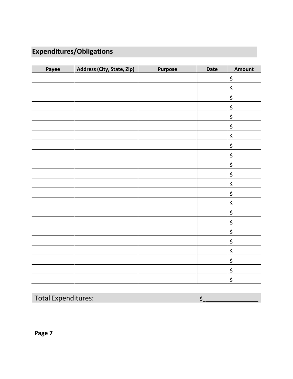 Statement of Contributions and Expenditures - Candidate and Candidates Campaign Committee - Wyoming, Page 8