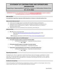 Statement of Contributions and Expenditures - Organization - Wyoming