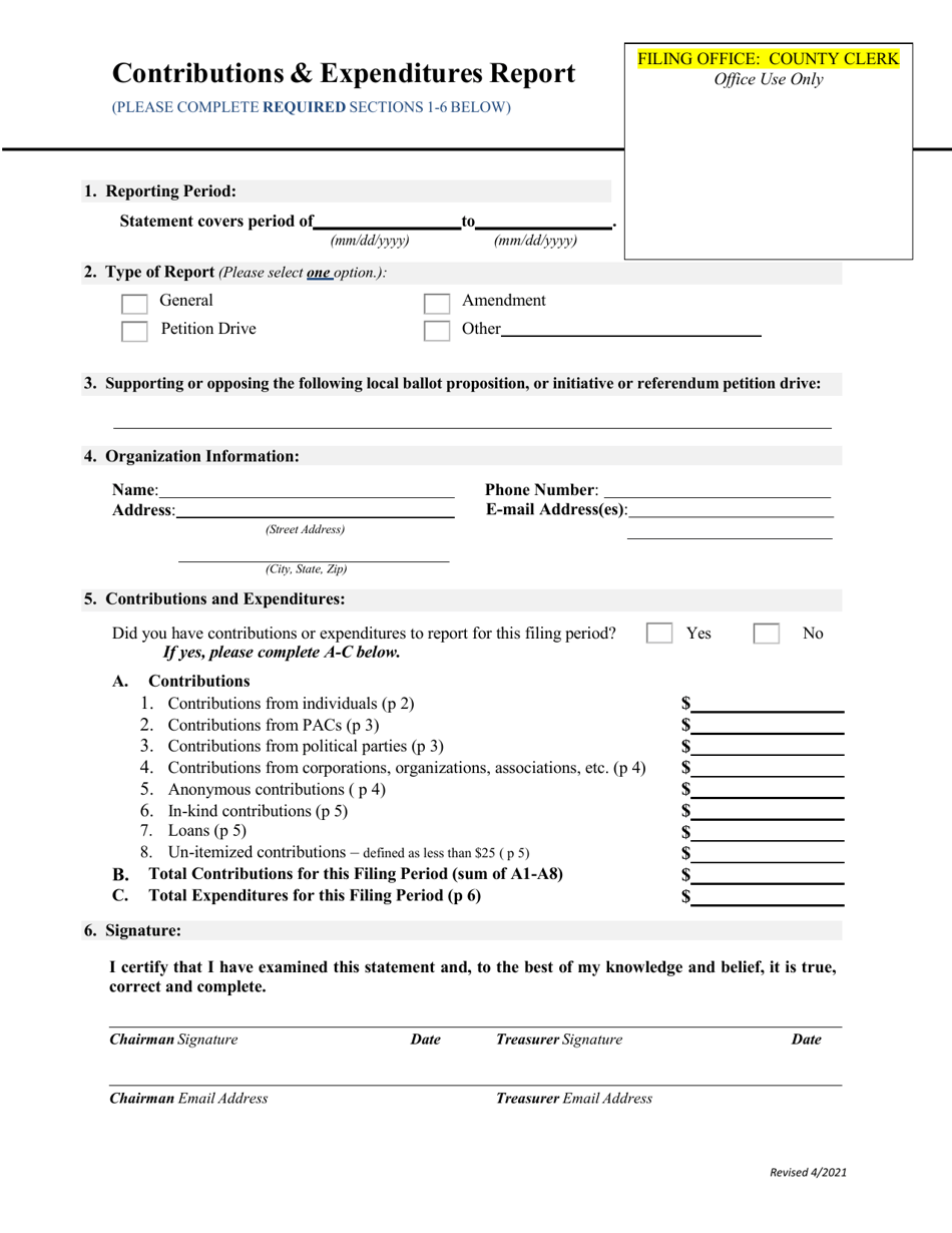 Statement of Contributions and Expenditures - Organization - Wyoming, Page 2