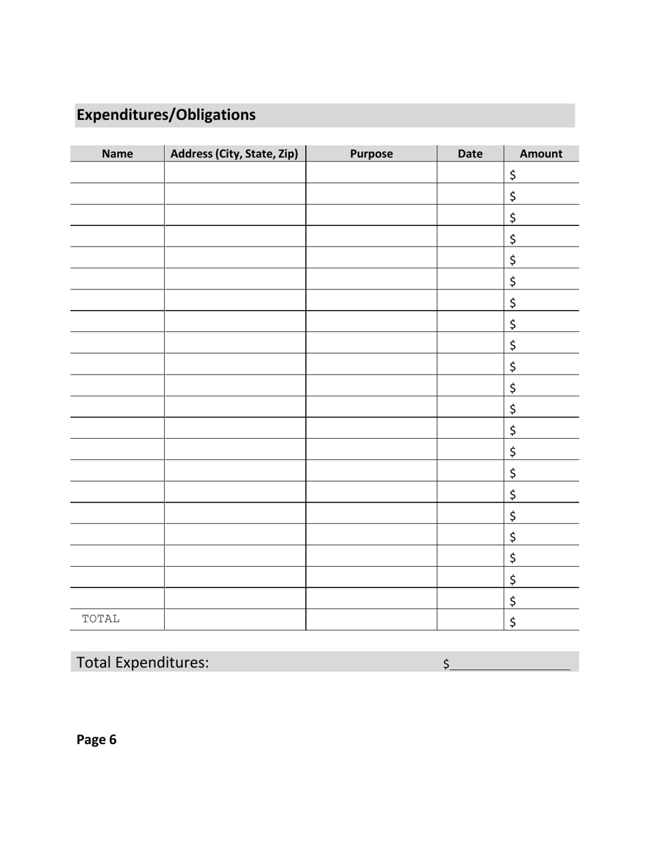 Statement of Contributions and Expenditures - Organization - Wyoming, Page 7