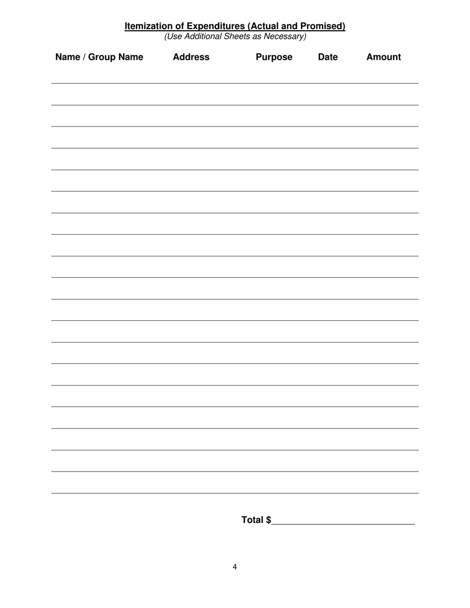 Initiative / Referendum Contribution and Expenditure Report - Wyoming, Page 4