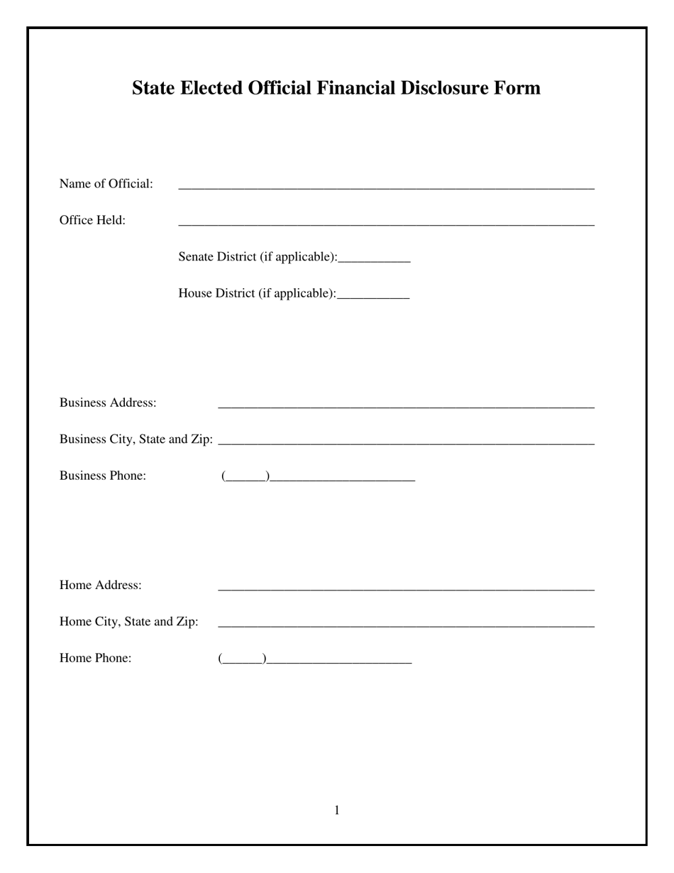 State Elected Official Financial Disclosure Form - Wyoming, Page 2