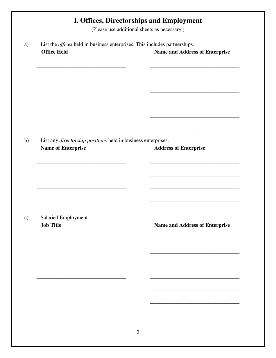 State Elected Official Financial Disclosure Form - Wyoming, Page 3