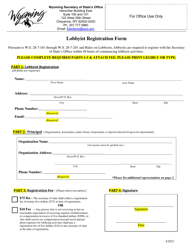 Lobbyist Registration Form - Wyoming, Page 2