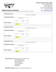 Lobbyist Registration Form - Wyoming, Page 3