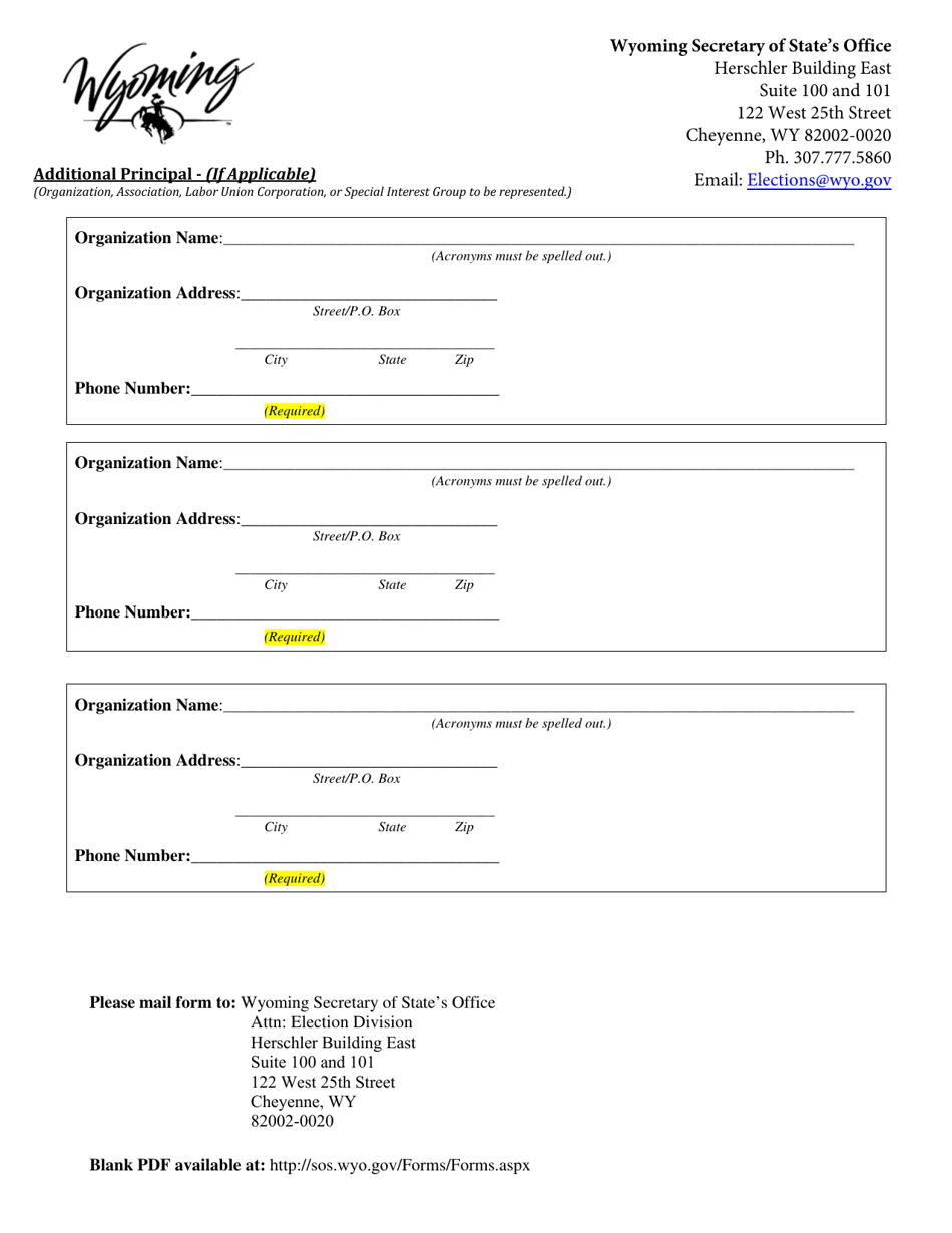 Lobbyist Registration Form - Wyoming, Page 3