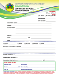 Document Disposal Authorization Form - Virgin Islands