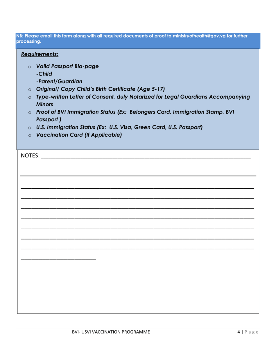 Bvi-Usvi Vaccination Bubble Pre-registration Form - British Virgin Islands, Page 4