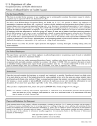 OSHA Form 7 &quot;Notice of Alleged Safety or Health Hazards&quot;