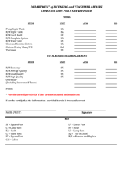 Construction Price Survey Form - Virgin Islands, Page 5
