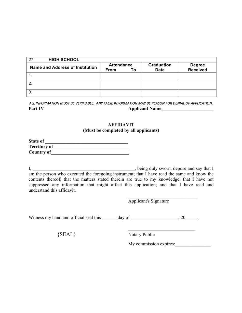 Application for Real Estate Salesmans Permit - Virgin Islands, Page 4