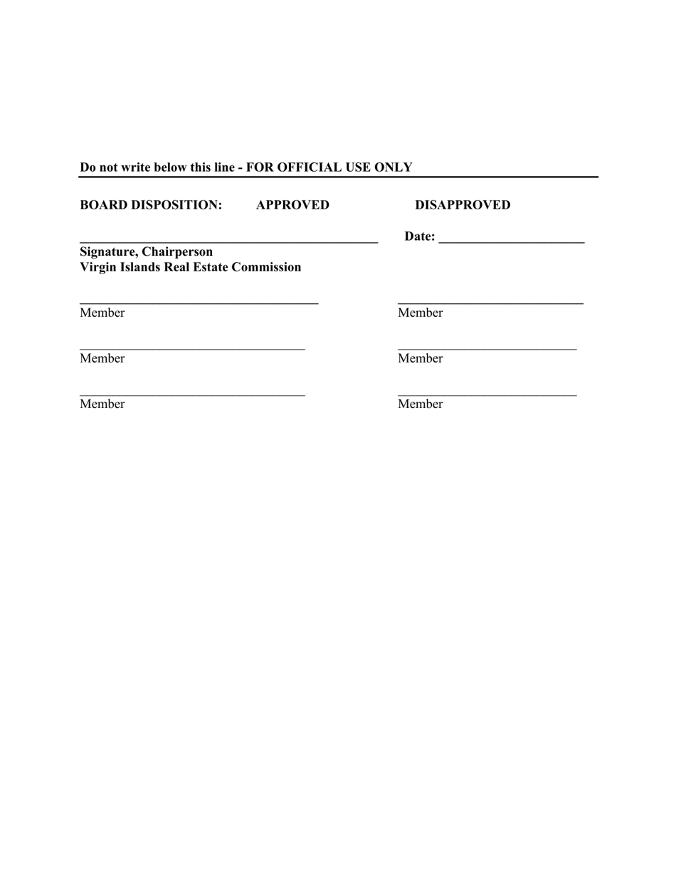 Application for Real Estate Salesmans Permit - Virgin Islands, Page 5