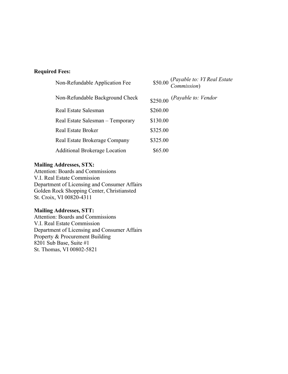Application for Real Estate Salesmans Permit - Virgin Islands, Page 7