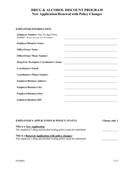 Drug &amp; Alcohol Discount Application - New Application/Renewal With Policy Changes - Wyoming, Page 2