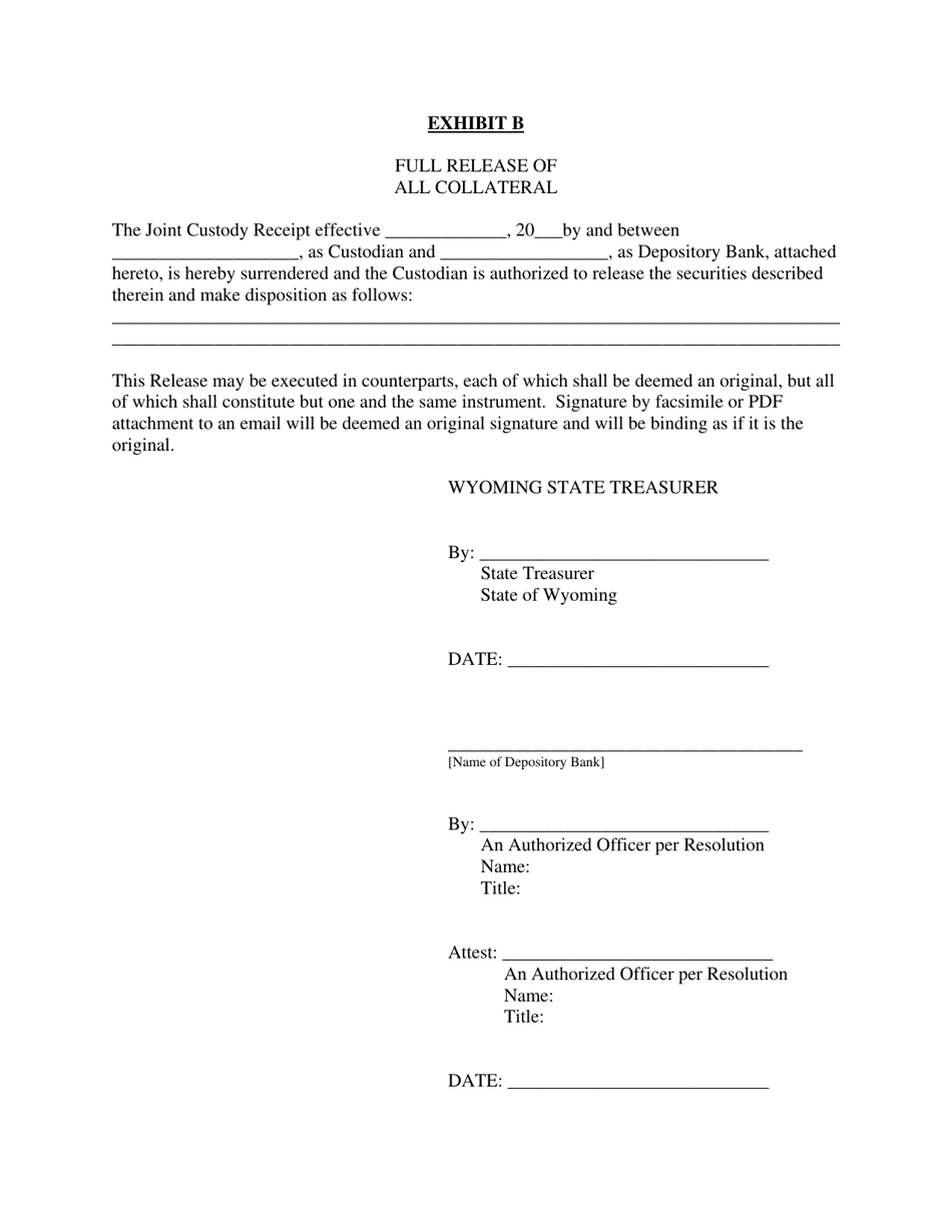 Joint Custody Receipt - Wyoming, Page 5