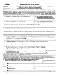IRS Form 4506 Request for Copy of Tax Return