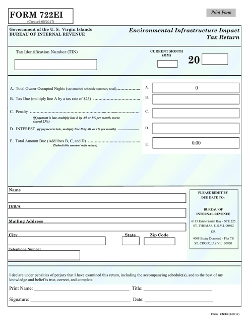 Form 722EI  Printable Pdf