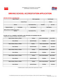 Form DMV-PRA-001 Driving School Accreditation Application - Washington, D.C., Page 2