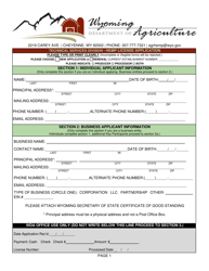 Hemp License Application - Wyoming
