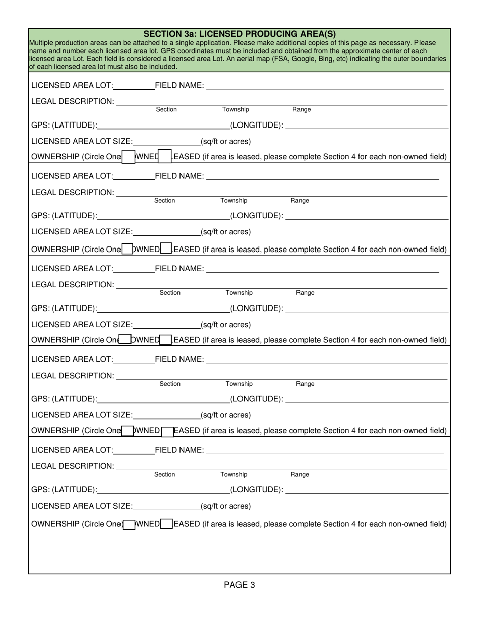 Hemp License Application - Wyoming, Page 3