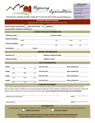 Predator/Pesticide Aircraft License Application - Wyoming