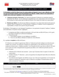 Document preview: Instructions for Form DMV-ADS-MV-001 Motion to Vacate - Washington, D.C. (French)
