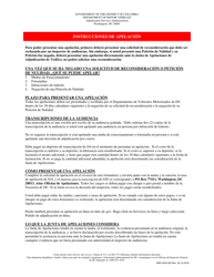 Formulario DMV-ADS-003 &quot;Solicitud De Apelaciones&quot; - Washington, D.C. (Spanish)