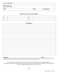 Form DMV-ADS-002 Mail Adjudication Hearing - Washington, D.C. (French), Page 2