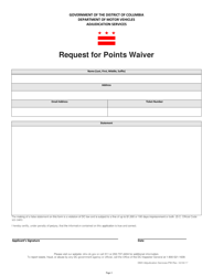 Request for Points Waiver - Washington, D.C., Page 2