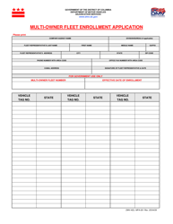 Document preview: Form DMV-ADJ. MFA-001 Multi-Owner Fleet Enrollment Application - Washington, D.C.