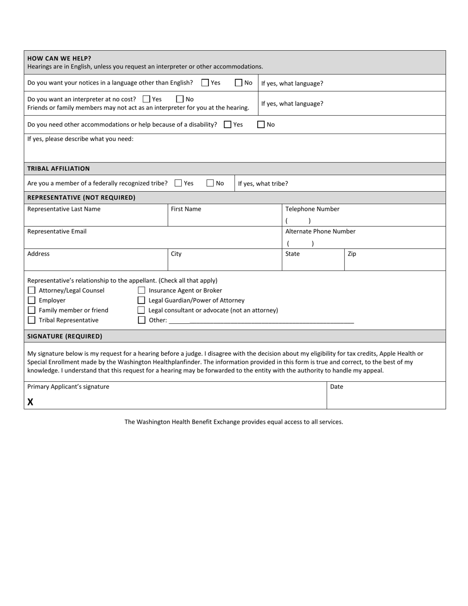 Form HCA12-511 - Fill Out, Sign Online and Download Printable PDF ...