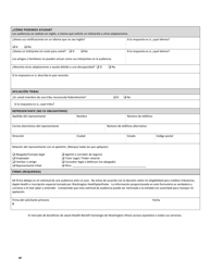 Formulario HCA12-511 Solicitud De Audiencia Administrativa - Washington (Spanish), Page 2