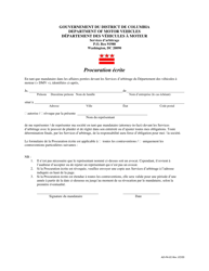 Form AD-PA-01 &quot;Adjudication Services Power of Attorney&quot; - Washington, D.C. (French)